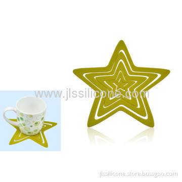 Fashion Designed Kitchen Tools Star Silicone Cup Mat 
